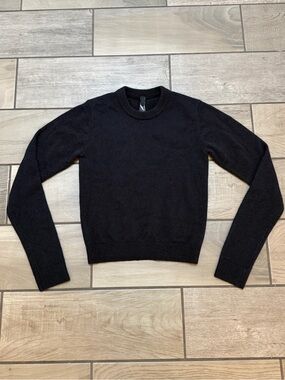 SKIMS Black Knit Crewneck Sweater